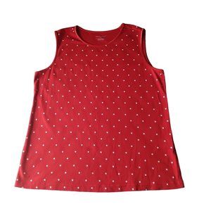 Christopher & Banks‎ Womens Red Polka Dot Sleeveless Tank Top Blouse Size L